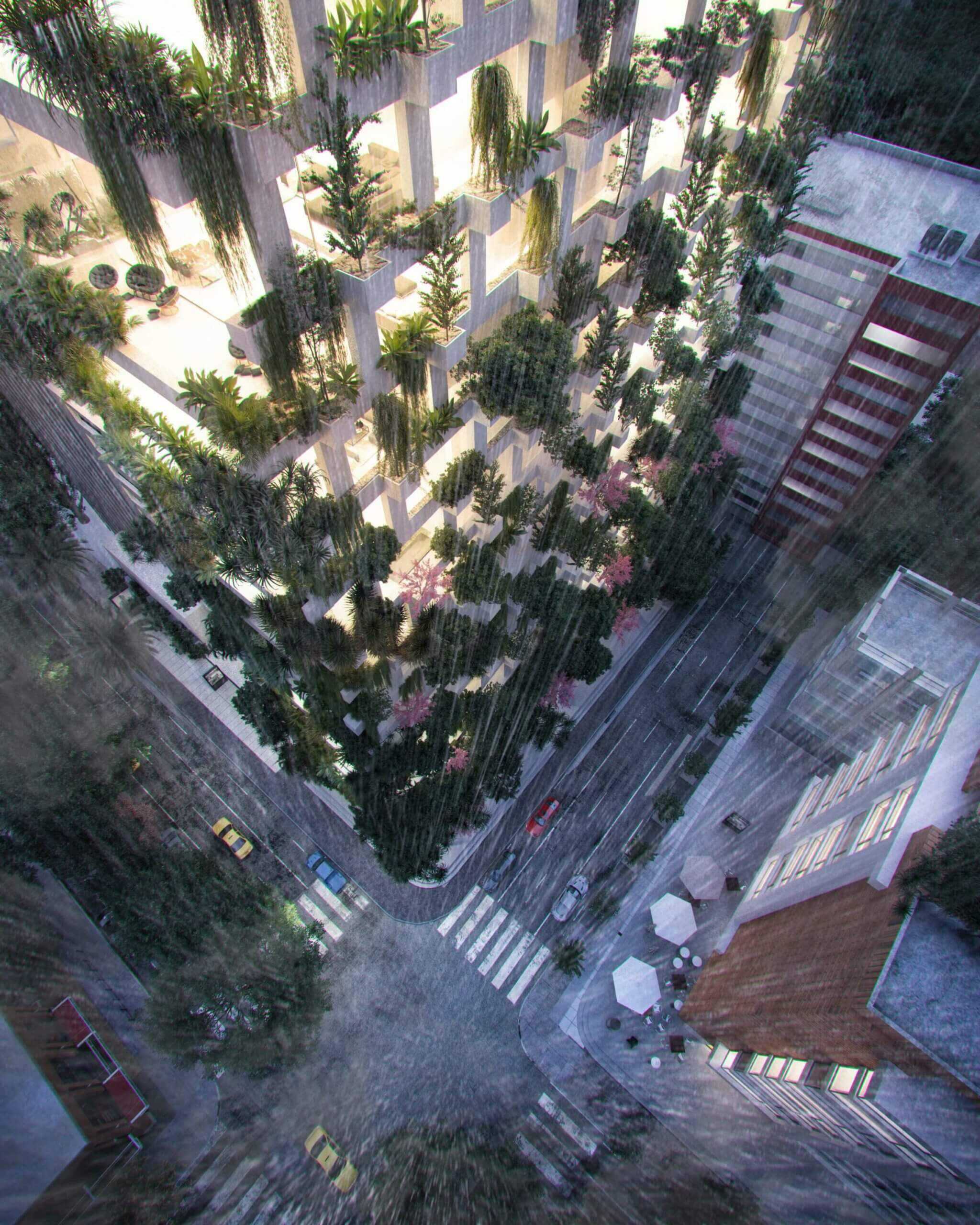 green-tower-rain
